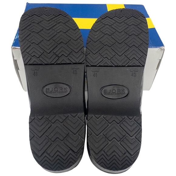 Bjork Patent Leather Professional Clogs 41 10 Women's Metallic Silver Anthracite - Picture 4 of 7